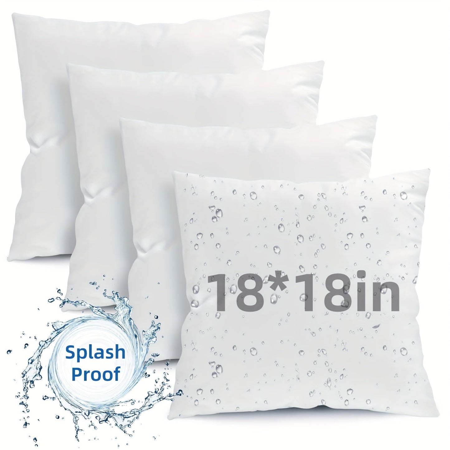 Outdoor Pillow Inserts 4/6 Pack, Soft or Waterproof Throw Pillow Forms for Sofa, Bed & Patio, 12x20-20x20 Inch