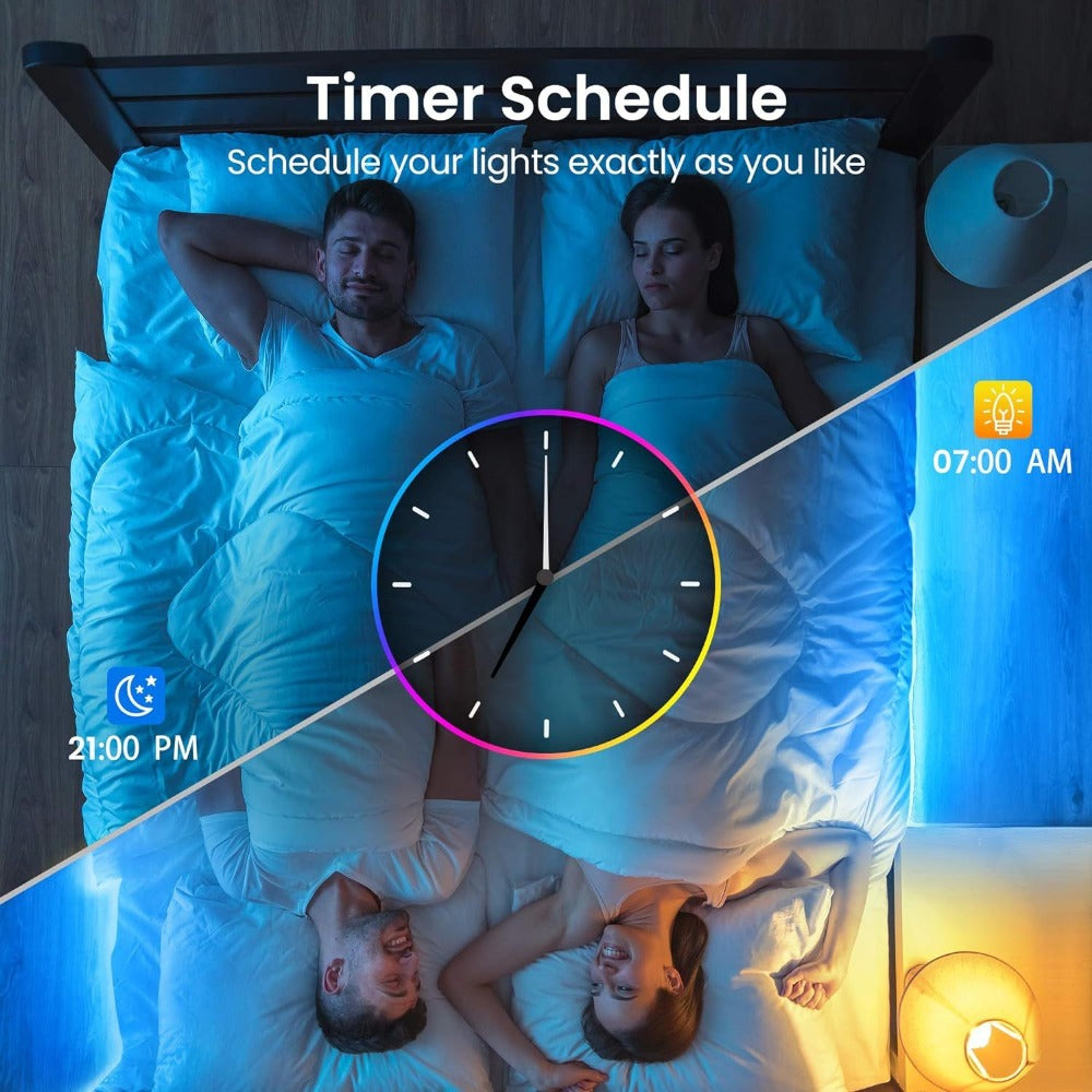 Color Changing LED Strip Lights RGB Music Sync App Remote Control 16 Million Colors Dimmable Timer DIY Smart Light Strip for Bedroom Living