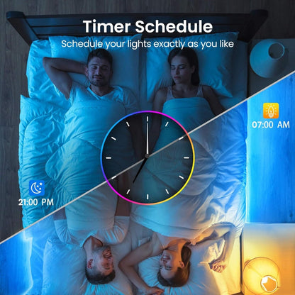 Color Changing LED Strip Lights RGB Music Sync App Remote Control 16 Million Colors Dimmable Timer DIY Smart Light Strip for Bedroom Living