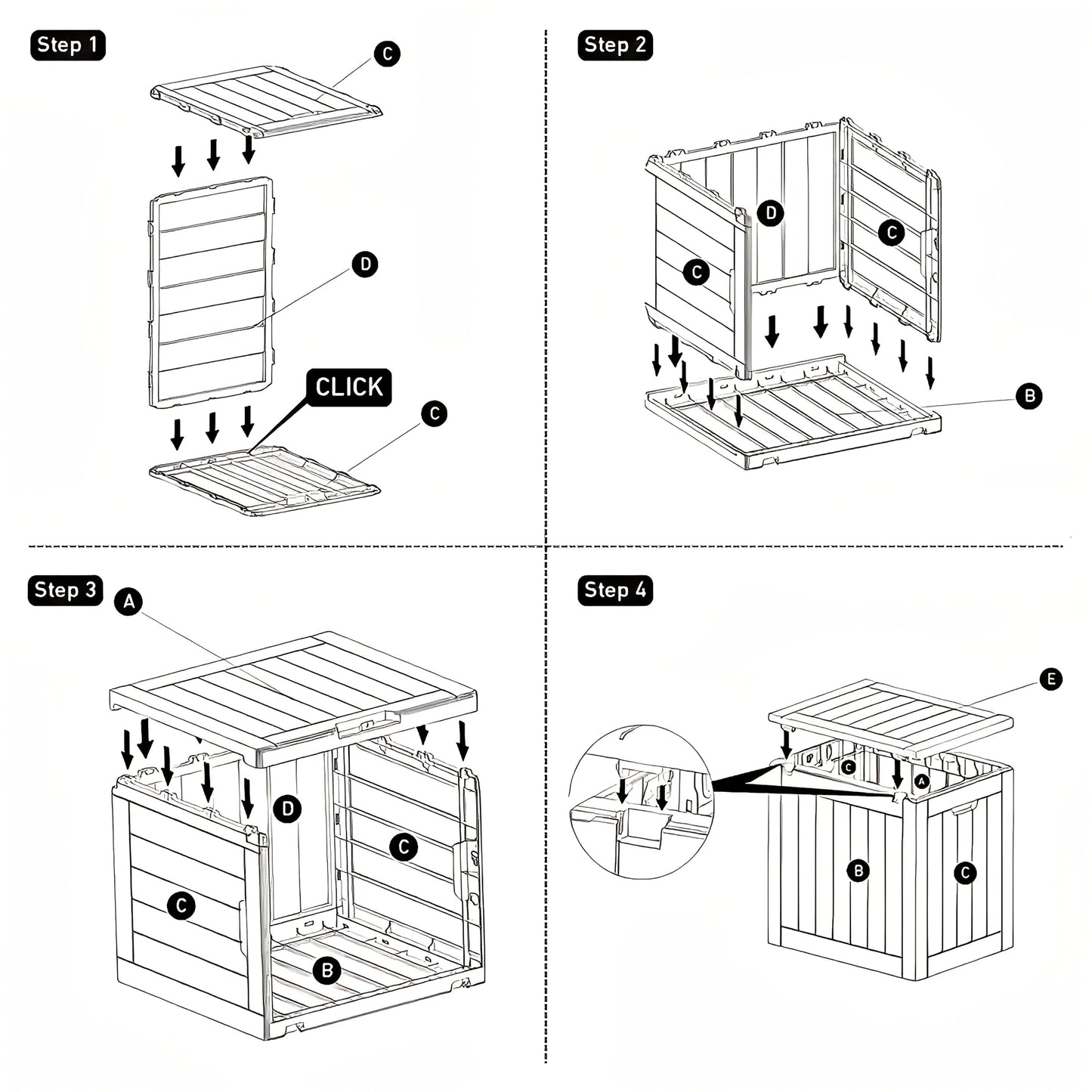 35-Gallon Deck Box with Wood-Grain or Rattan-Style Panels in Black or Light Brown Color Options