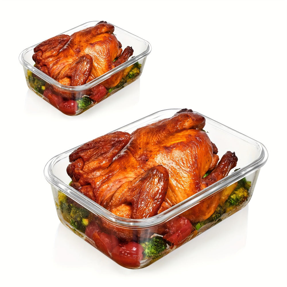 Large Glass Food Storage Containers with Lids 2 Pack, 63oz Borosilicate Glass Meal Prep Containers