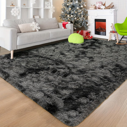 Rectangular Shaggy Area Rug with Nine Color Labels and 3 x 5-Foot to 8 x 10-Foot Size Options