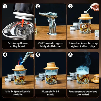Whiskey Smoker Kit with Torch 26pcs - 12 Wood Chip Flavors, 3 Filters for Entryways, Bedrooms and Living Spaces
