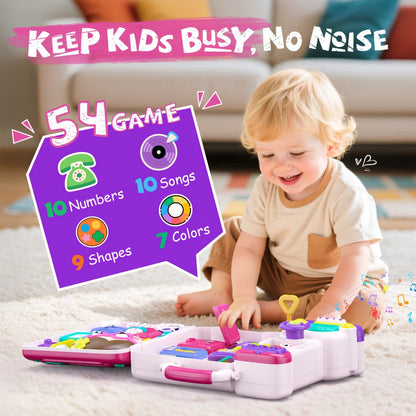 Musical Busy Board Bus Toy for Toddlers 18 Months, Pink Baby Activity Board with the Listed Color, Size or Set Options for Everyday Use