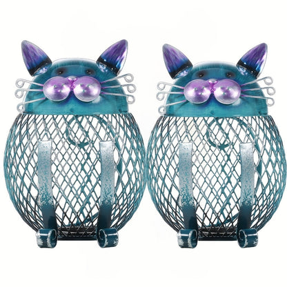 Ceramic Cat Piggy Bank with Removable Bottom Lid – Cute Kitten Coin Bank Figurine for Kids & Adults, Cat Lover Gift