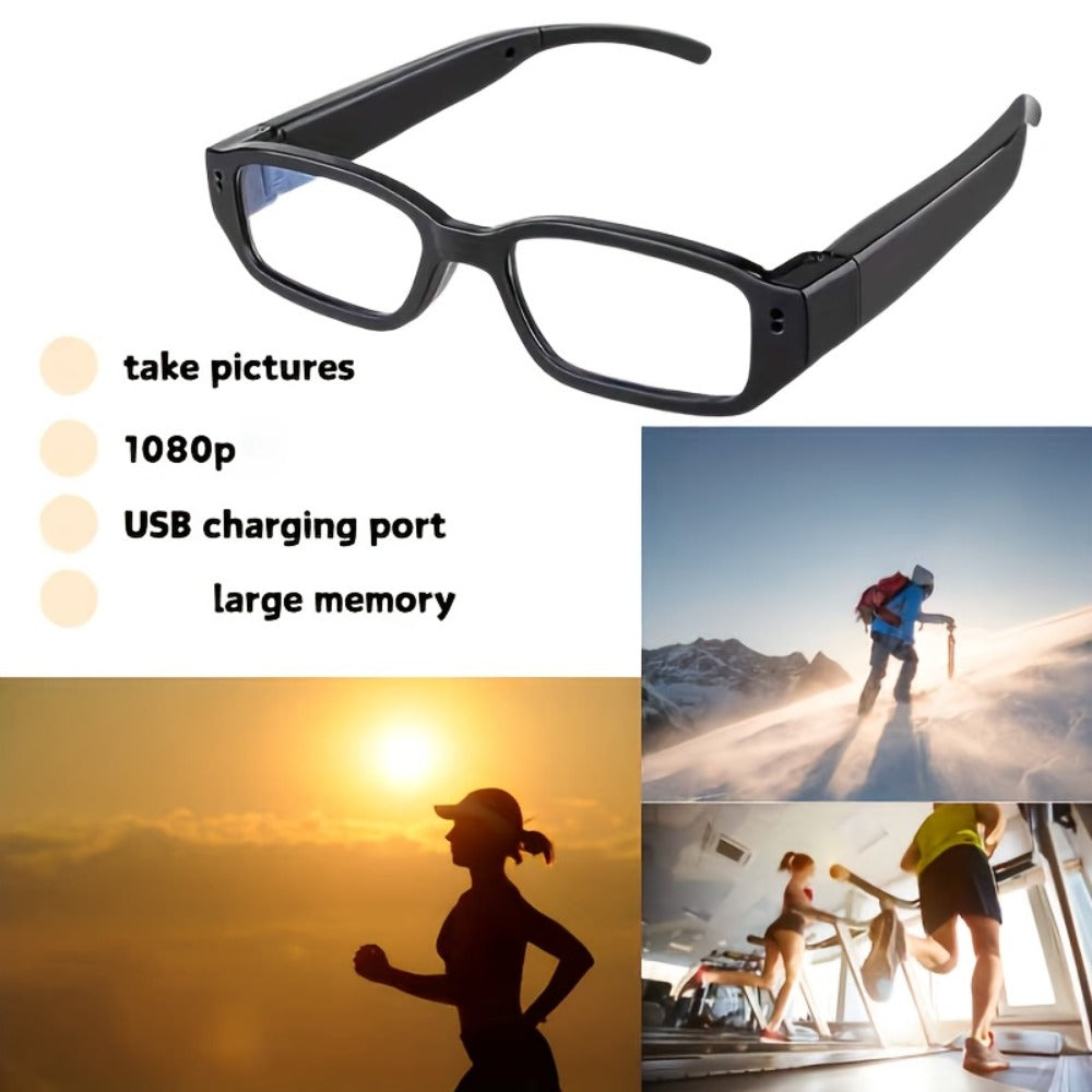 1080P HD Camera Glasses with Motion Detection – Video Recorder Camcorder Eyeglasses for Sports, Driving, Fishing & Outdoor Activities | Eye