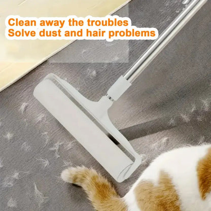 Pet Hair Removal Set 4 Piece Extendable Mop Brush with 3 Sticky Roller Refill Rolls for Floor Sofa Carpet Furniture Lint Roller Mop Combo