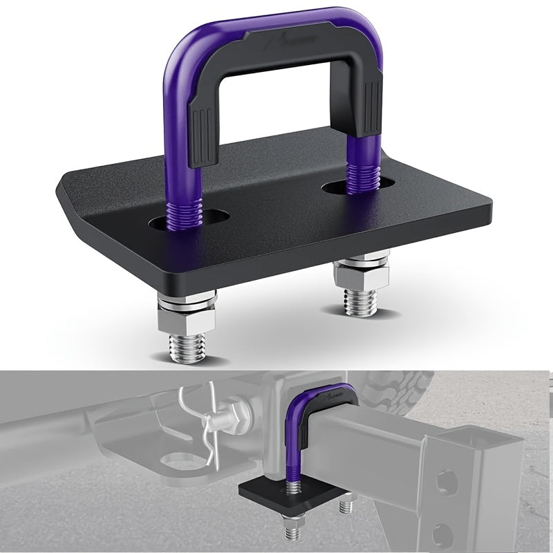 Trailer Hitch Tightener Anti Rattle Stabilizer 2 Inch Heavy Duty Steel U-Bolt with Rubber Cover Hitch Mount Wobble Eliminator for 2"