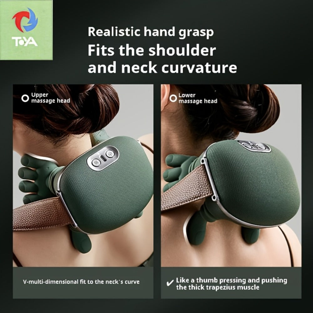 Electric Massager 4pcs Set - Portable Acupressure Kneading Device with Powerful Brushless Motor for Neck Back for Home or Salon Spa Use