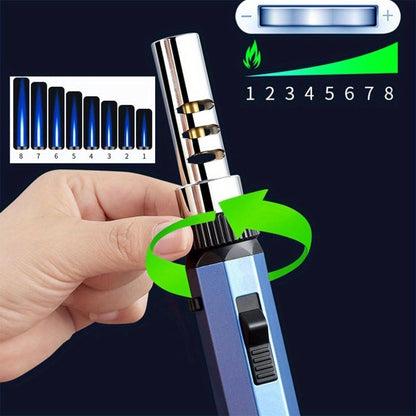 Windproof Jet Flame Torch Lighter with Safety Lock & Switch Lock, Large Adjustable Flame, Outdoor Torch for Campfire BBQ Baking Camping