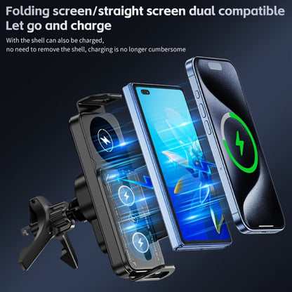Car Wireless Charger Mount for Samsung Galaxy Z Fold 15W Auto-Clamping Fast Charging Holder, 360° Rotating Ball Joint