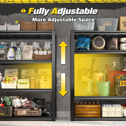 Garage Storage Shelves Adjustable Metal Shelving 72", Upgrade Double Layer Column Commercial Grade Utility Rack