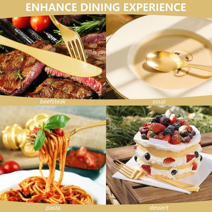 Disposable Plastic Cutlery Set 60pcs Gold & Silver for Entryways, Bedrooms and Living Spaces