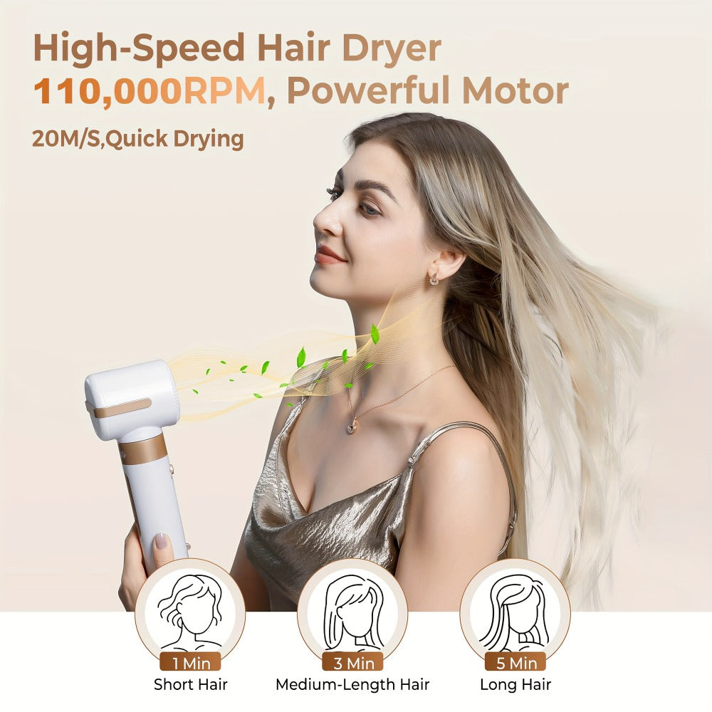 7-in-1 Hot Air Brush Hair Styling Tool with 110, 000 RPM Motor, Diffuser and Attachment Set