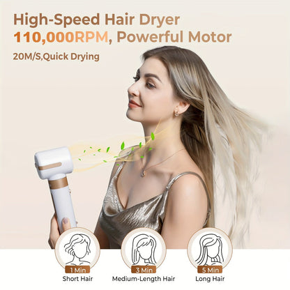 7-in-1 Hot Air Brush Hair Styling Tool with 110, 000 RPM Motor, Diffuser and Attachment Set