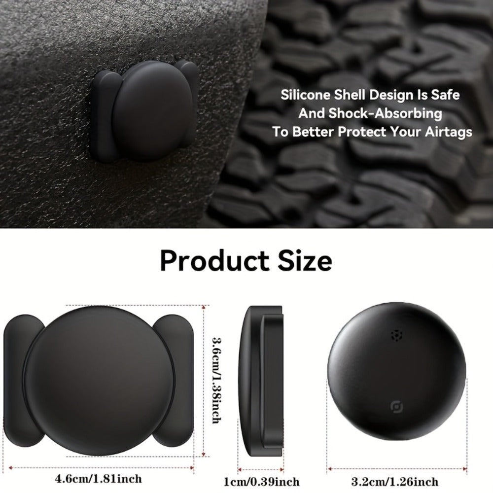 Round Find My Locator Tag with Magnetic Sleeve, 1.26-Inch Device and 1.81-Inch Adhesive Case