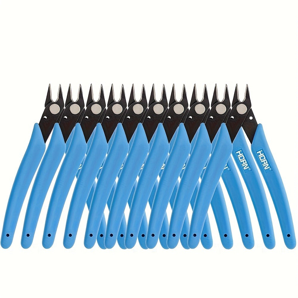 Five-Inch Flush Cut Wire Cutters with Blue Handles and 5- or 10-Piece Checkout Options for Fine Wire Work