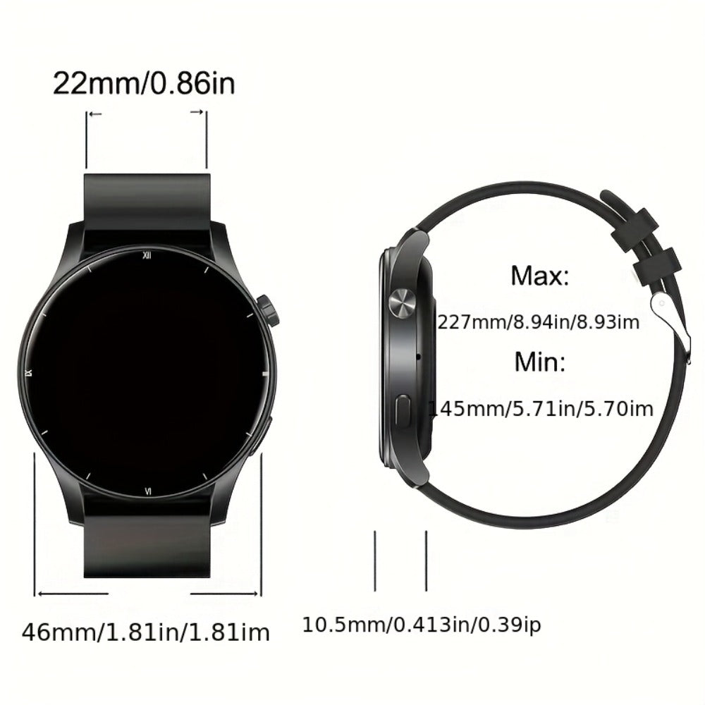 Smartwatch Round 2.01" Extra Large Screen with Wireless Calling, 100+ Sport Modes, Sleep and Heart Rate Readouts, Built-in Games Weather