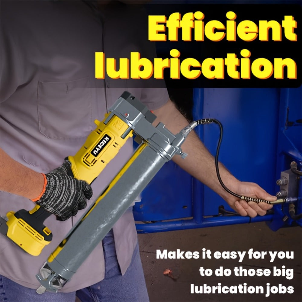 Cordless Grease Gun 10000 PSI Electric Grease Gun Kit with 2 Batteries Charger 39.4 Inch Flexible Hose LED Light Battery Powered