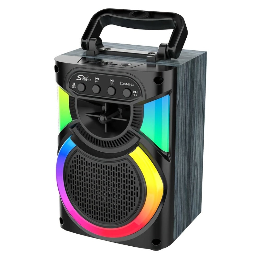 Portable Wireless Karaoke Speaker with Microphone & Bass Boost, TWS Stereo Sound, TF/SD Card Player