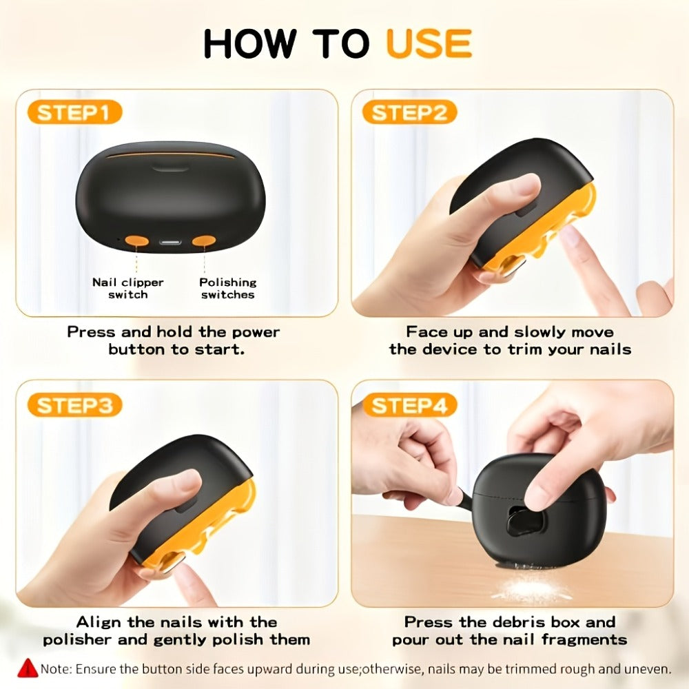 Electric Nail Clipper for Seniors Adults Kids - 4-in-1 Rechargeable Toenail Trimmer with 3 Speeds