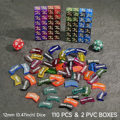 MTG Counter Dice Set 110pcs with the Listed Color, Size or Set Options for Everyday Use, with the Listed Configuration