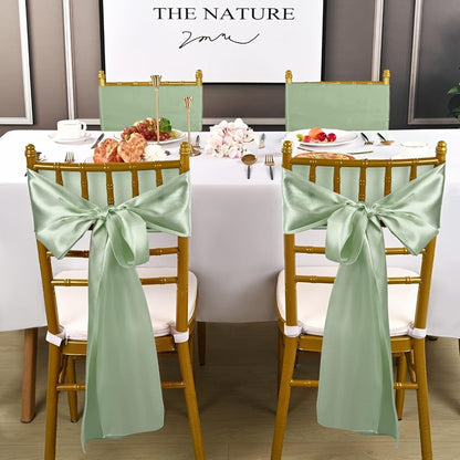 100pcs Satin Chair Sashes Bows for Wedding Banquet Party Event Decoration, 13 Colors, 18×275cm