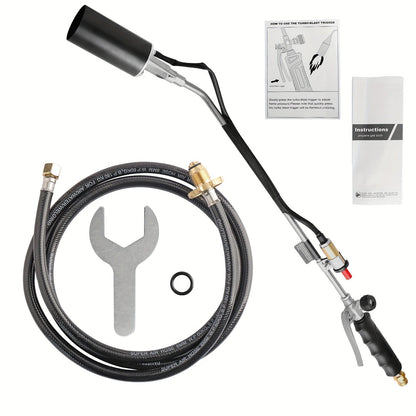 Long-Reach Propane Torch Kits with Hose, Adjustable Flame Valve and Red or Black Configurations