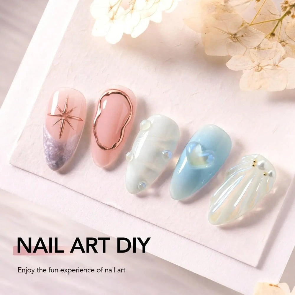 No Wipe Clear 3D Nail Sculpting Gel 2pcs 0.51oz DIY Carving Gel for Raised 3D Designs Flowers Swirls Painting Decoration UV LED Builder Gel