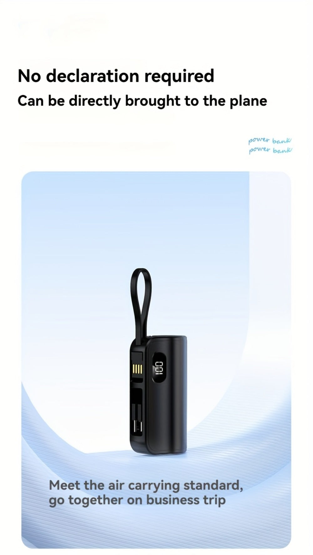 6000mAh Power Bank Gift Set with 22.5W Label, Fold-Out Connectors, Data Cable, Bracelet and Display