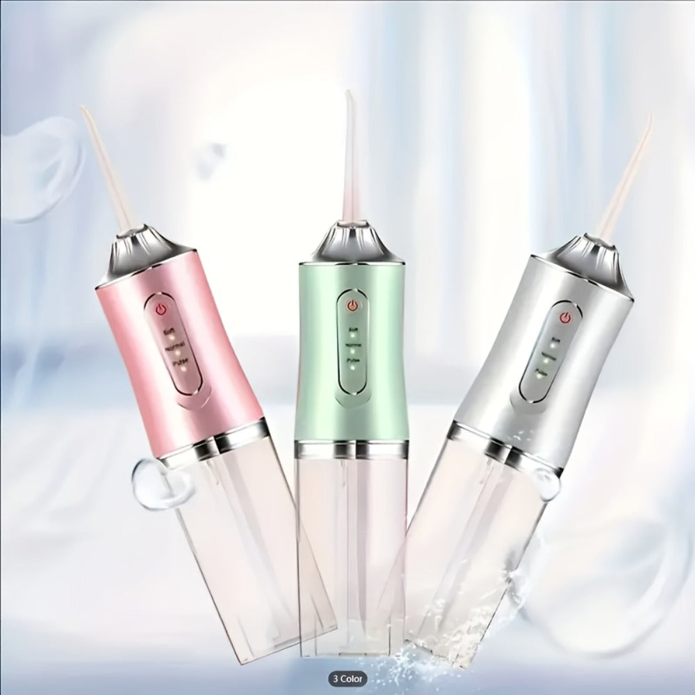 Water Flosser Cordless 270ml Oral Irrigator with Adjustable Pressure, 360-Degree Nozzle, Four Tips and USB Charging