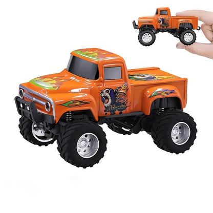 RC Monster Truck 1:64 Scale Alloy Shell with LED Lights, Multi-Control Modes, Adjustable Speed & Steering