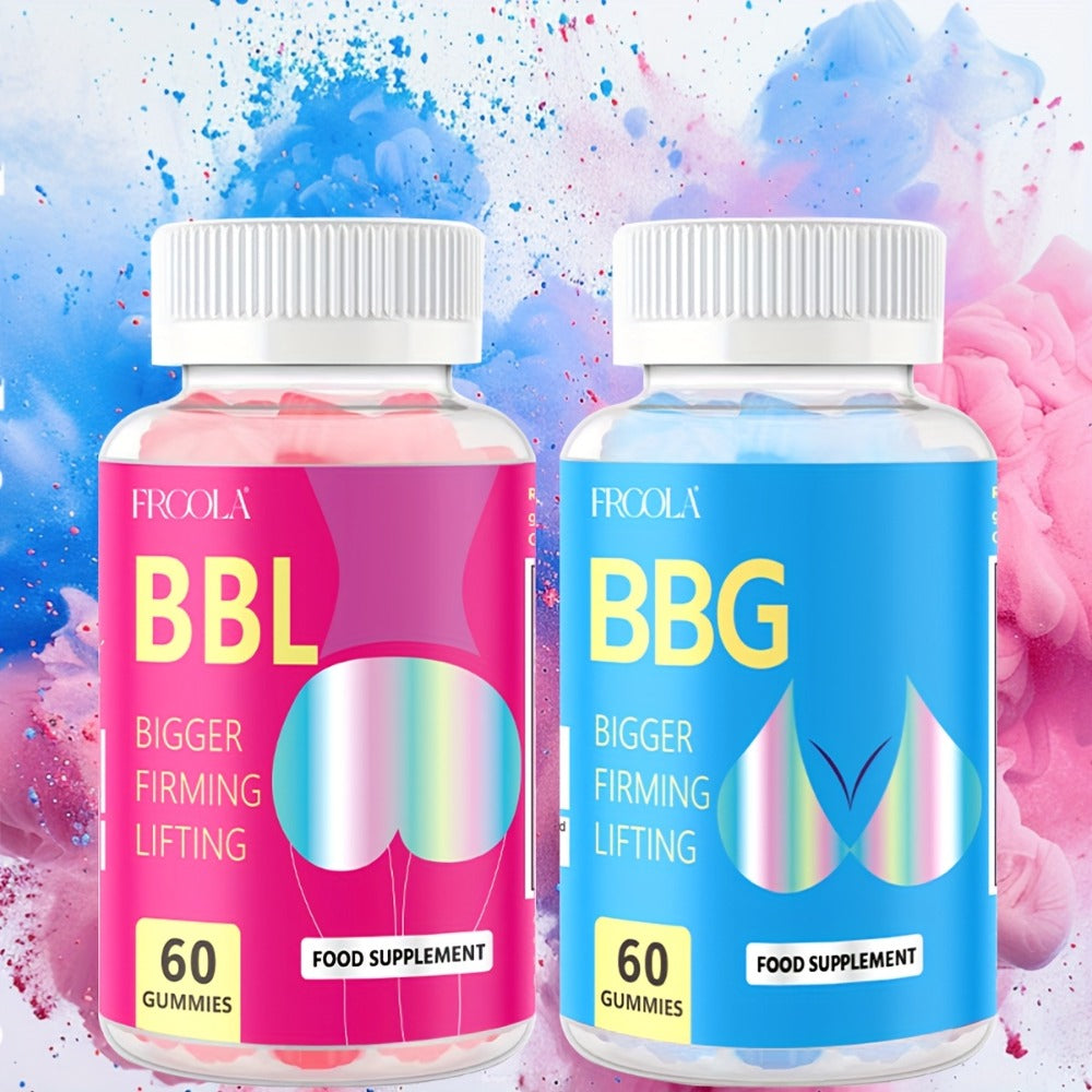 BBL Gummies for Women Butt Enhancement 60 Count Strawberry Flavor for Bath Time, Home Spa and Personal Care