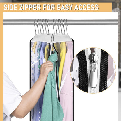 Garment Bags for Hanging Clothes, 3-Pack Transparent Suit Bags with Zipper, Heavy Duty EVA Coat Covers for Wardrobe Closet Storage
