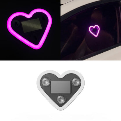 Car Interior Neon Heart Lights Solar USB Rechargeable 5 Lighting Modes Vibration-Sensing Auto On/Off Dashboard Decoration for Cars Trucks