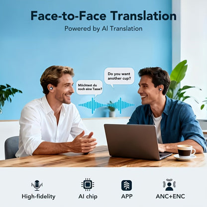 PAVUN AI Translation Headphones with HD LCD Screen, 150+ Languages Bluetooth 6.0 Wireless 8H Battery