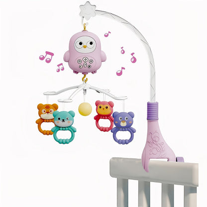 Baby Musical Crib Mobile with Music & Lights Projection, Take-Along Rattle & Music Box, Owl, Star & Penguin Styles