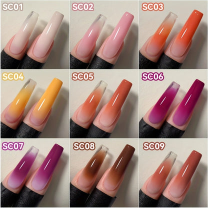 Gel Nail Polish 4-in-1 Nine-Color Palette for Ombre, Stamping, Painting and Powder Nail Art