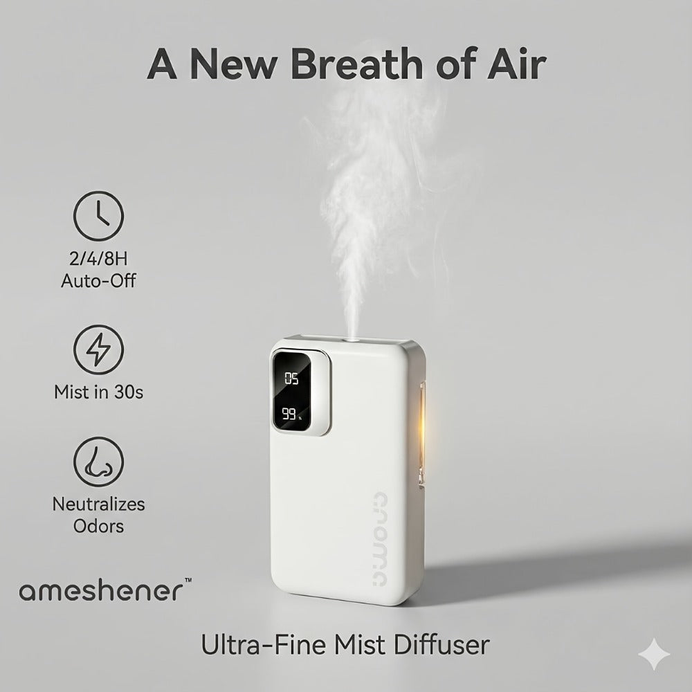Ultrasonic Essential Oil Diffuser 1800mAh USB Rechargeable, 7-Level Fine Mist Control, Cordless Aromatherapy for Bedroom Bathroom Office