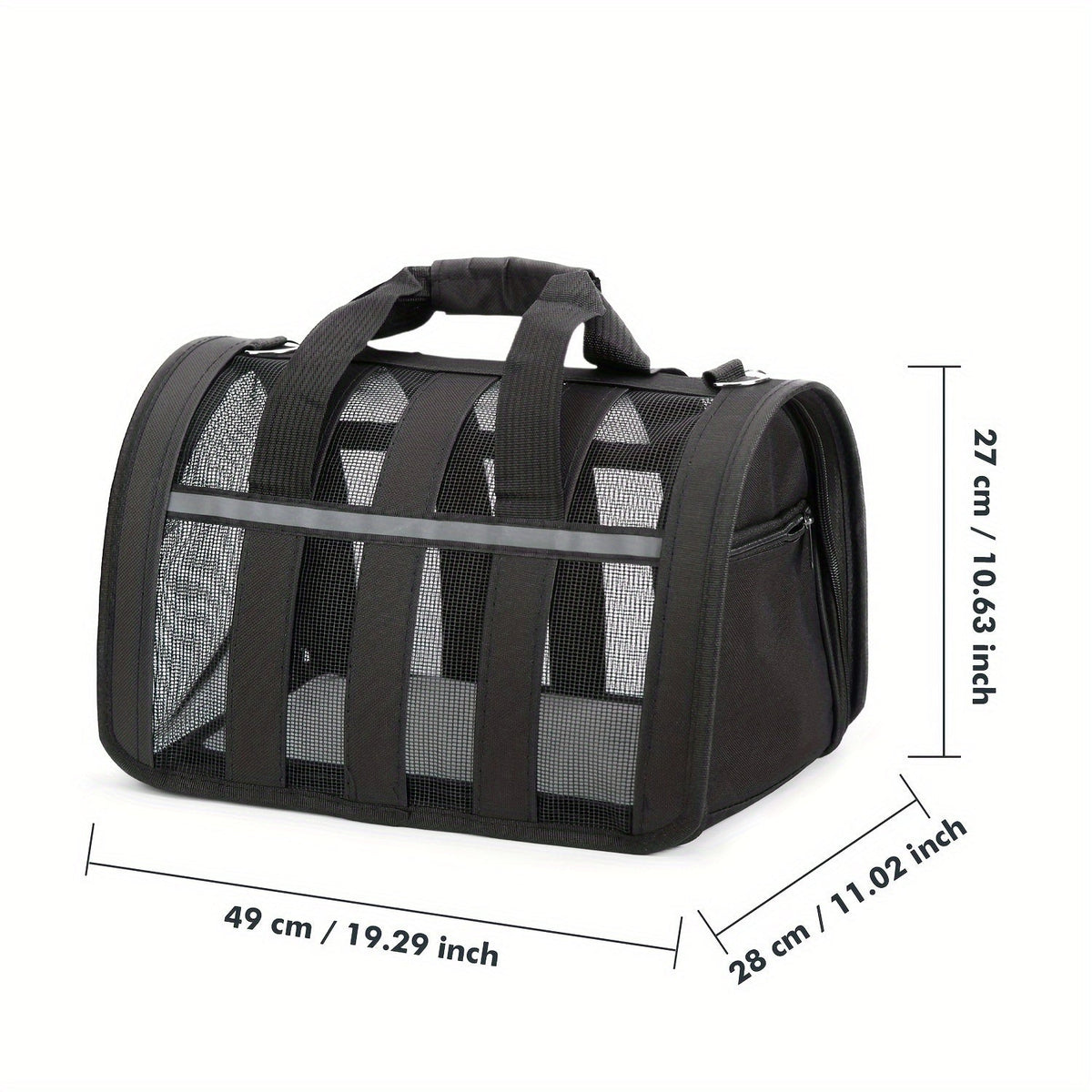 Arched Mesh-Panel Pet Carrier with Top Handles, Seven Colors and Complete S, M and L Size Grid