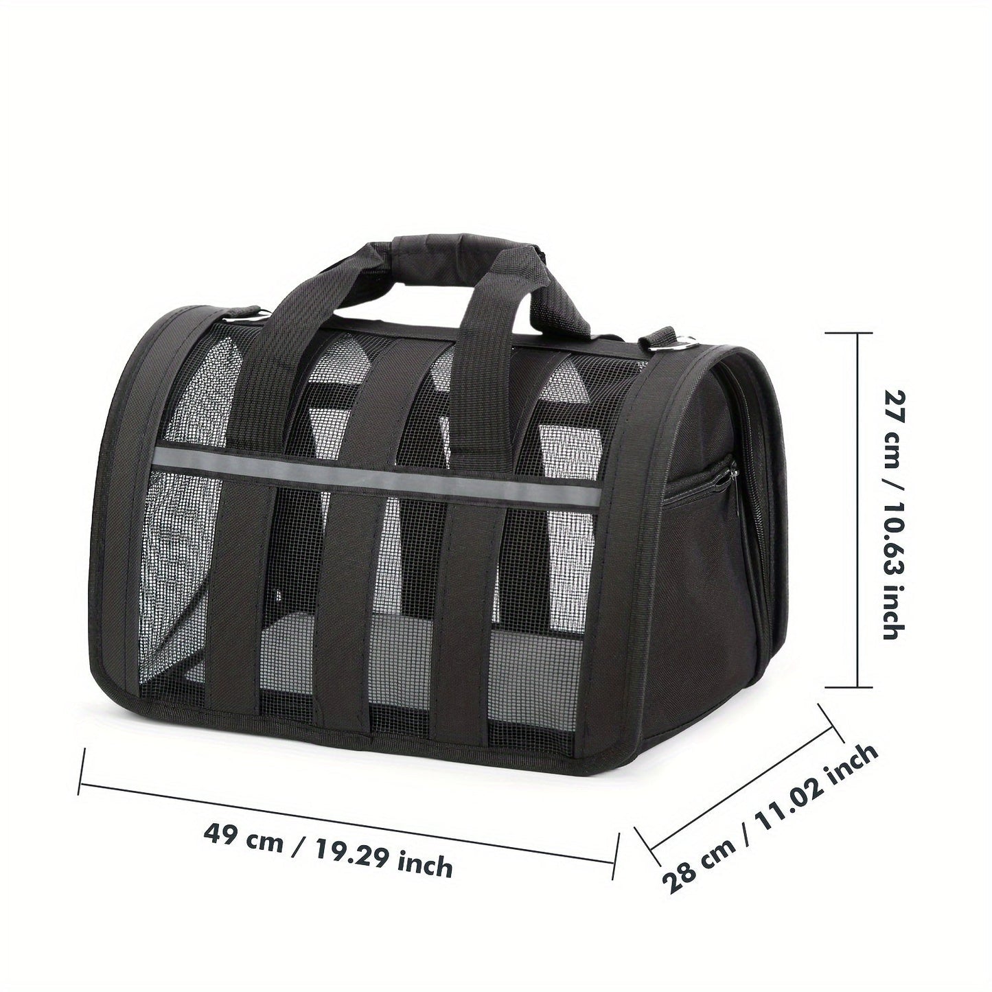 Arched Mesh-Panel Pet Carrier with Top Handles, Seven Colors and Complete S, M and L Size Grid