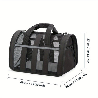Arched Mesh-Panel Pet Carrier with Top Handles, Seven Colors and Complete S, M and L Size Grid