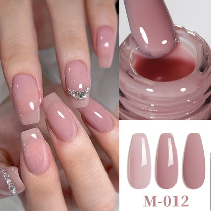 Gel Nail Polish 4-Piece Icy Nude Jelly Set in Frame Bottles with Shades 05, 11, 12 and 15 for Manicures
