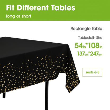 Disposable Tablecloths 54x108 Inch Rectangle Plastic Table Cover PEVA Party Table Cloth 6 Pack for Birthday Picnic Holiday