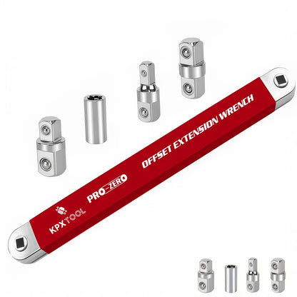 Offset Extension Ratchet Wrench Set with 1/4-, 3/8- and 1/2-Inch Adapters in Five Handle Colors