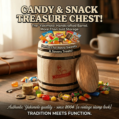 Wooden Barrel Storage Jar with Lid, Rustic Mini Desktop Organizer for Coffee Beans, Sugar, Candy