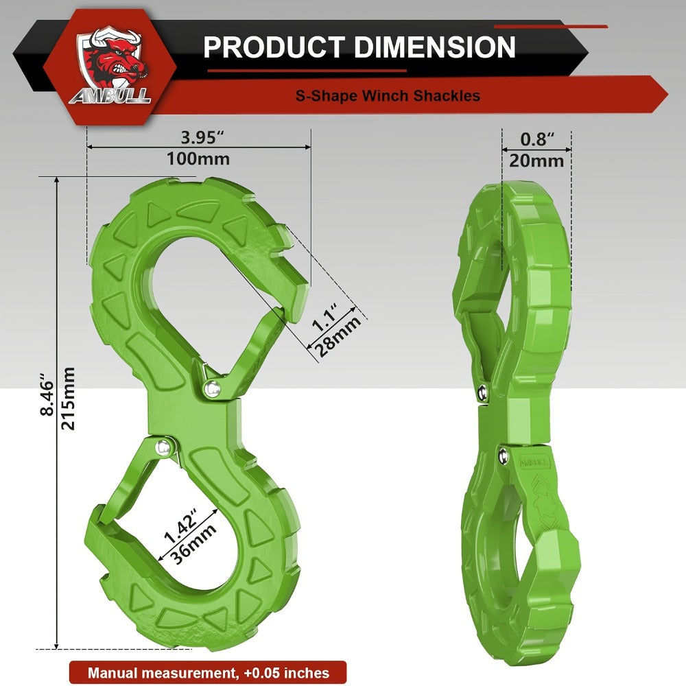 Off-Road Recovery Winch Hook D-Ring Shackle 3/8" 35, 000 LB G80 Heavy Duty Quick Release Tow Hook for RV Truck 4x4 Vehicle – Red & Black