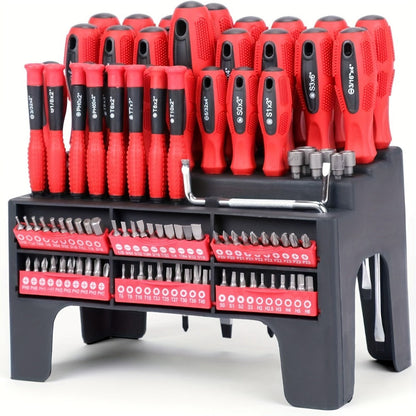 Screwdriver and Bit Organizer Set with 100-, 118- or 126-Piece Color-Coded Rack Configurations