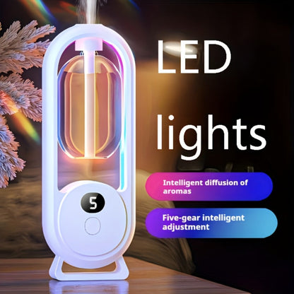 Aroma Diffuser with Five Intensity Settings, Color-Lighted Bottle Window and One- or Three-Oil Bundle Options
