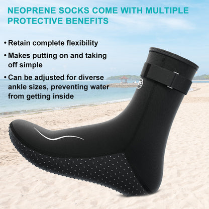 Neoprene Wetsuit Socks 3.5mm – High & Low Cut Water Booties, Non-Slip Anti-Abrasion for Diving Snorkeling Kayaking Beach Volleyball Surfing